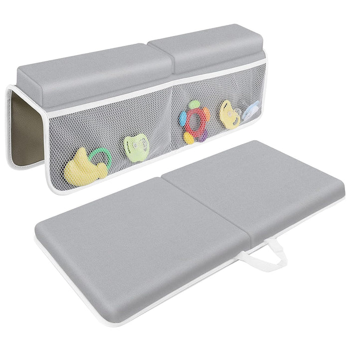 Bath Kneeler with Elbow Rest Pad Set, 1.5 inch Kneeling Pad Mat for Bathtub - Gray