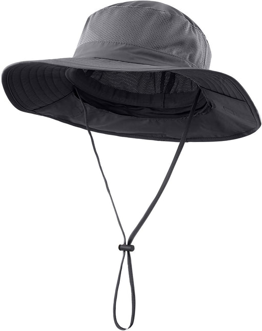 Outdoor UPF50+ Mesh Sun Hat Wide Brim Fishing Hat with Neck Flap Sun Hat for Men Women