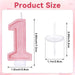 Cute Number 1 Birthday Candle, Glitter Pink Number Candles, First Birthday Cake Topper Decoration, Party Supplies Anniversary Celebrations