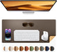 Dual-Sided Desk Mat - Leather & Cork Desk Protector, Large Mouse Pad & Writing Pad for Office/Home, Coffee (25.6"x13.7")