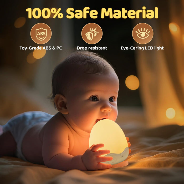 Egg Light for Nursery,10 Colors&Stepless Dimming Baby Night Light