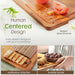 Deep-Carbonized Bamboo Cutting Boards for Kitchen with Wood Storage Stand, Reversible Charcuterie & Chopping Boards with