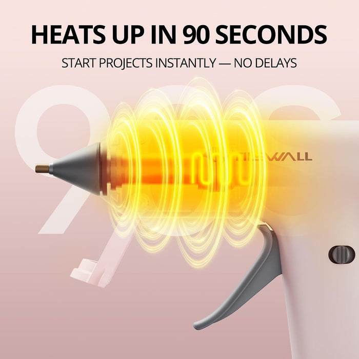 Cordless Hot Glue Gun W106s with Rechargeable 2Ah Pink