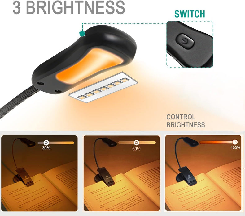 Amber Rechargeable 7 Led Eye Care Book Light
