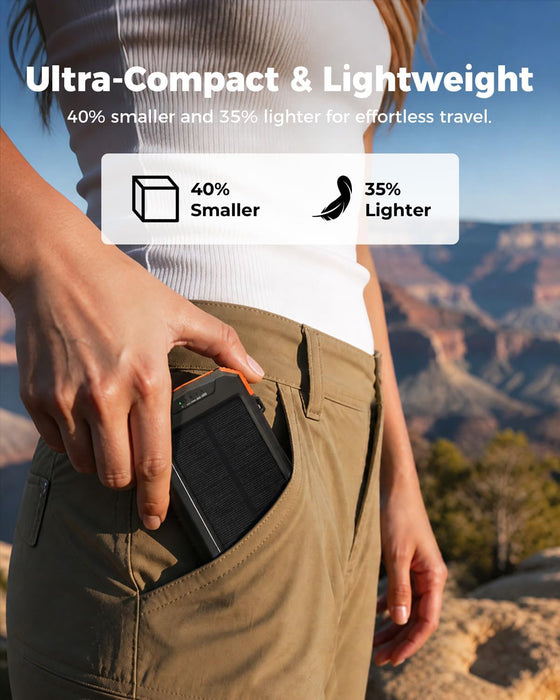 Solar Power Bank 10,000mAh Portable Wireless Charger for Cell Phones