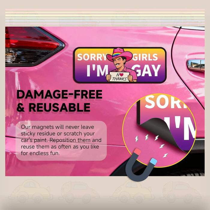 Rainbow Magnetic Bumper Sticker – Funny Reusable Car Magnet, 7.8 X 3.1 Inches, Automotive Exterior Accessory for Cars, Trucks and Refrigerator Decor