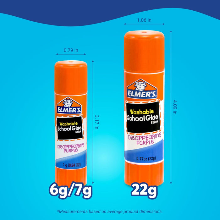 Elmer's Disappearing Purple School Glue Sticks, Washable, 7 Grams, 30 Count - Posters, Back to School, Bulk Pack for Cla