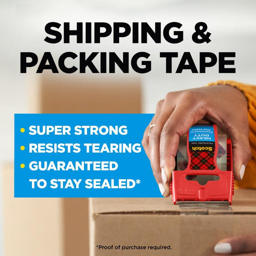 Scotch Heavy Duty Packing Tape, 1.88 in x 800 in, 6 Rolls