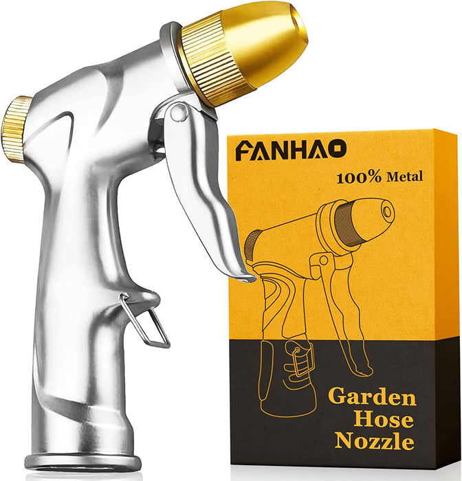 Upgraded 100% Metal Garden Hose Nozzle Heavy Duty, High Pressure