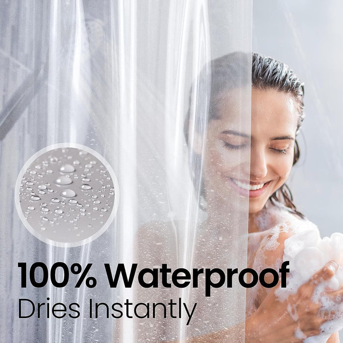 Shower Curtain PEVA 8G, 72x72 Inch Waterproof Clear