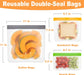 10 Pack Reusable Gallon Freezer Bags Dishwasher Safe, Extra Thick Reusable Plastic Bags BPA Free, Leak Proof Food Storage Bags with 3 Sizes for Meat, Travel - 2 Gallon 5 Sandwich 3 Snack