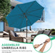 10FT Outdoor Patio Umbrella, Market Umbrella, Lake Blue