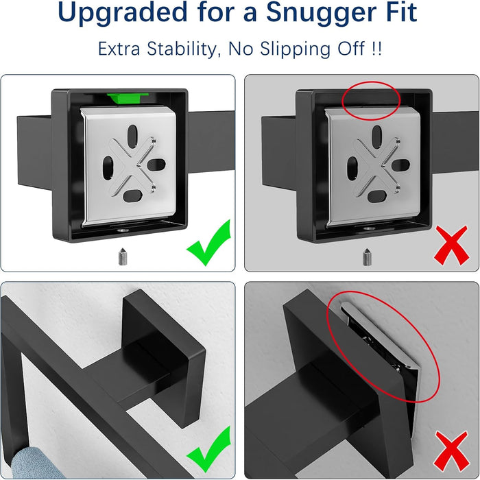 Bathroom Hardware Accessories Set, 5-Piece 16In Black Wall Mounted