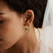 Chunky Knot Gold Earrings Women Statement Drop Dangle Earrings