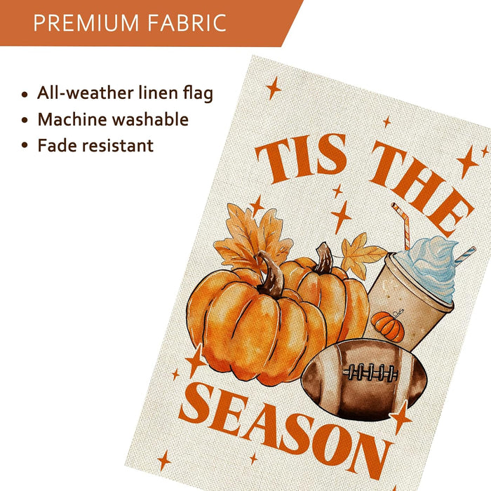 Fall Decorations Garden Flag 12x18 Inch for Outside Double Sided Weather & Fade Resistant Pumpkin Yard Flags Outdoor Tha
