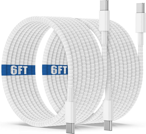 USB C to C Charging Cable 6ft, 60W Fast Type C to C Charger Cord Long for Apple iPhone Duo/18 Pro Max/17 Air/16 Pro Max/