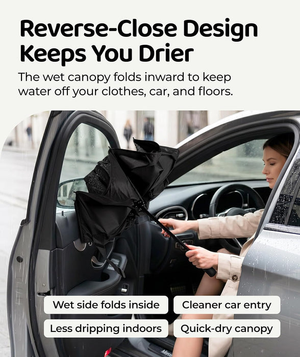 Repel Reverse Folding Umbrellas for Rain, Windproof, 46 Inch Large Coverage