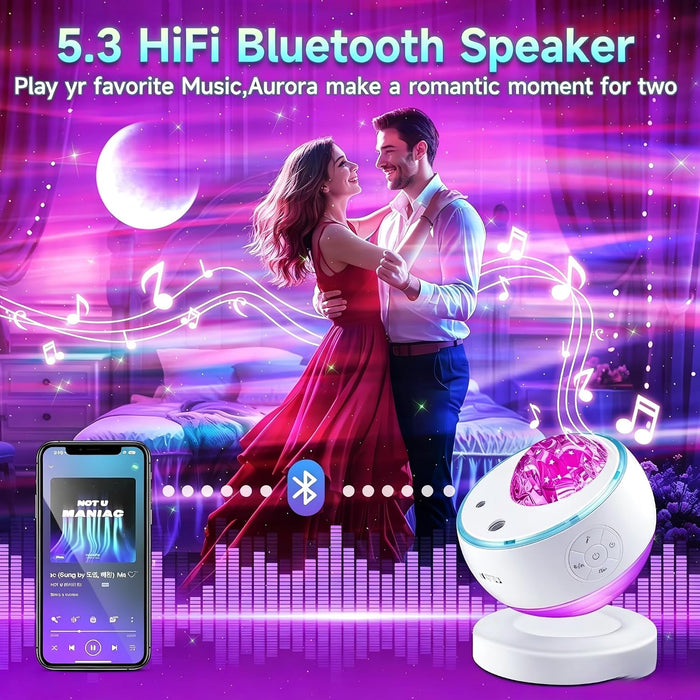 LED Aurora Star Galaxy Projector Sound Machine NightLight Bluetooth Speaker