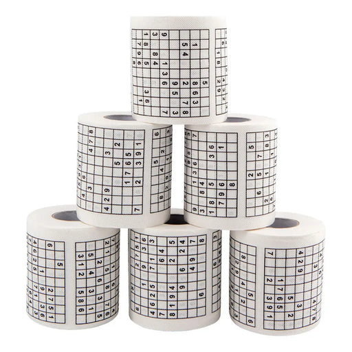 Sudoku Game Toilet Paper, Office and Home Puzzle Roll Paper, Home Creative Fun Toilet Paper, Wood Pulp Toilet Paper
