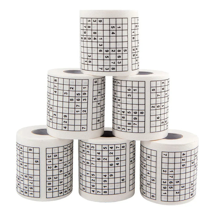 Sudoku Game Toilet Paper, Office and Home Puzzle Roll Paper, Home Creative Fun Toilet Paper, Wood Pulp Toilet Paper