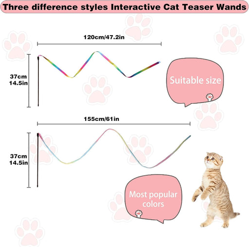 Cat Wand Toys Interactive Kitten Toys for Indoor Cats-2Pcs