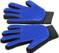Pet Hair Removal Glove with 255 Silicone Tips for Dogs & Cats, 1 Pair Blue