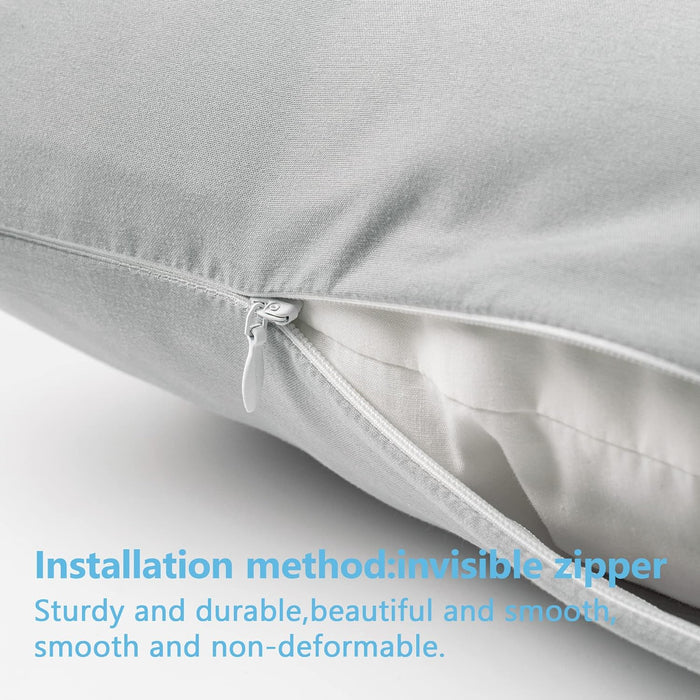 Toddler Pillowcase 2 Pack with Zipper,Silky Soft Microfiber 13" x 18" Kids Travel Pillow Cases,Gray