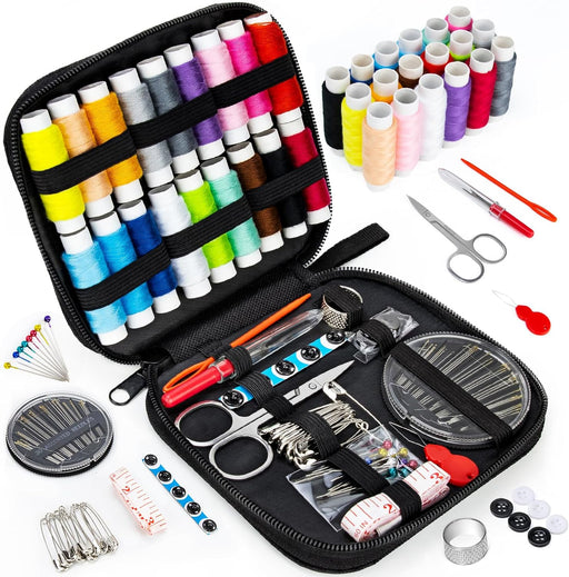 Sewing Kit Basic for Adults, 87 Pcs Sewing Kit with Needle and Thread, Sewing Supplies Portable Travel Emergency Repair 