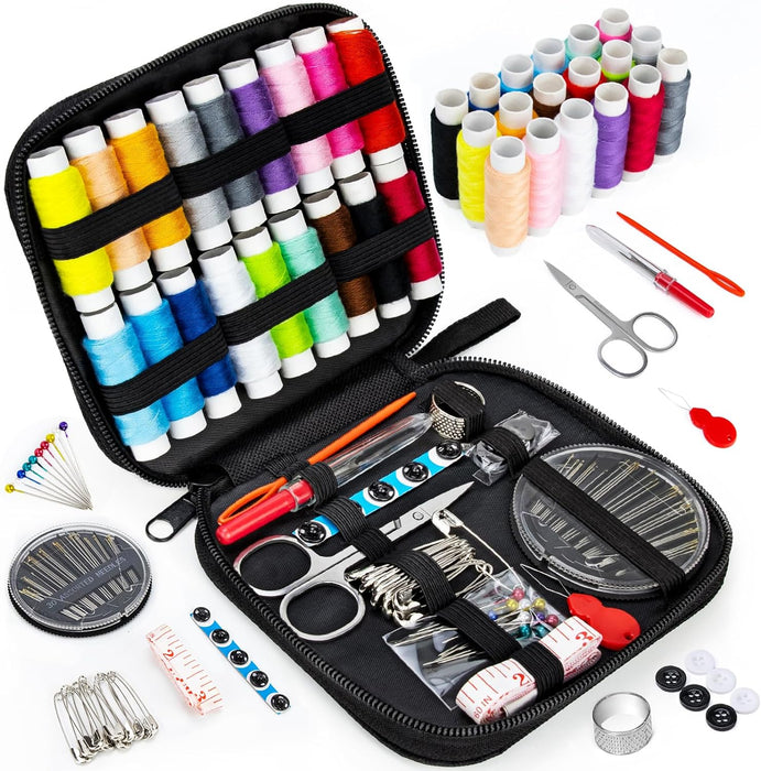 Sewing Kit Basic for Adults, 87 Pcs Sewing Kit with Needle and Thread, Sewing Supplies Portable Travel Emergency Repair 