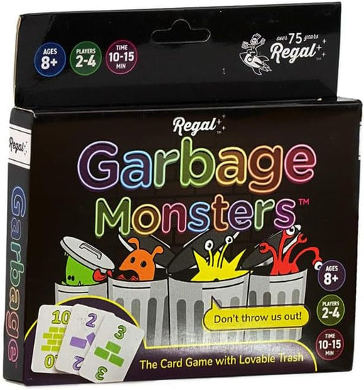 Garbage Monsters Card Game Set for Kids, Teens & Adults - 2-4 Player Fun Family Games - Travel Playing Cards (16 Garbage Monsters Cards)