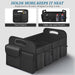 Trunk Organizer, Collapsible Waterproof car Trunk Organizer for SUVs & Sedans, Car Storage Organizers with Reinforced Handles, Car Accessories for Women and Men, 2 Compartments, 52L, Black