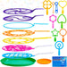 Big Bubble Wands Set Bulk for Kids Summer Outdoor Toy Game Activity Party Favors, 18 Pcs Giant Bubble Maker with Tray, 1