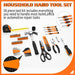 58-Piece Household Tool Set for home with Plastic Toolbox Orange