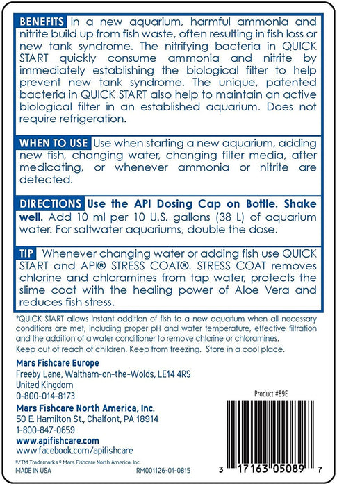 Quick Start Freshwater & Saltwater Aquarium Nitrifying Bacteria (16 oz)