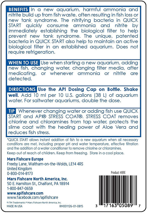 Quick Start Freshwater & Saltwater Aquarium Nitrifying Bacteria (16 oz)