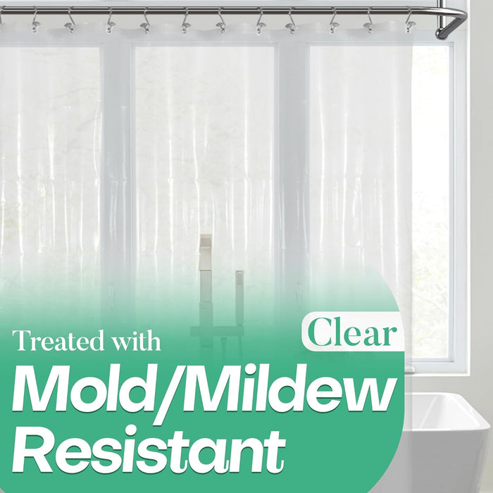 Clear Shower Curtain Liner with 3 Magnets, 72x72