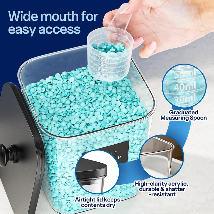 3+1+1 Pack Laundry Pods Containers & Dryer Sheet Holder & Laundry Detergent Dispenser, Laundry Room Organization and Sto
