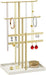 Jewelry Stand Holder Organizer: 14.5" Sturdy Hanger for 80 Pcs Jewelry, Gift for Women, Gold Jewlery Tower for Necklace,