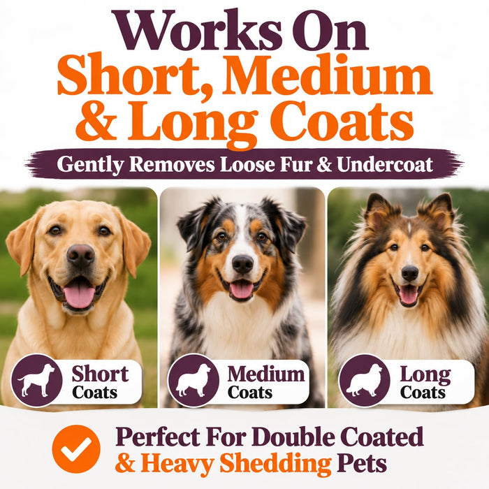 Dog Brush for Shedding | Patented Deshedding Dog Brush | Pet Hair Remover for Short, Medium & Long Coats | Made in USA | 5 Inch