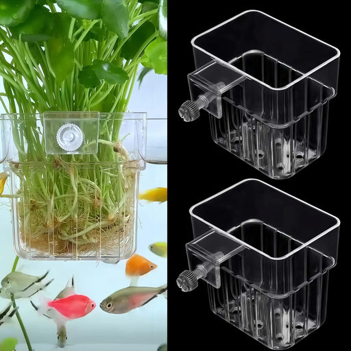 2 Pack Clear Aquarium Plant Holder Top Hanging Fish Tank Plant Holders