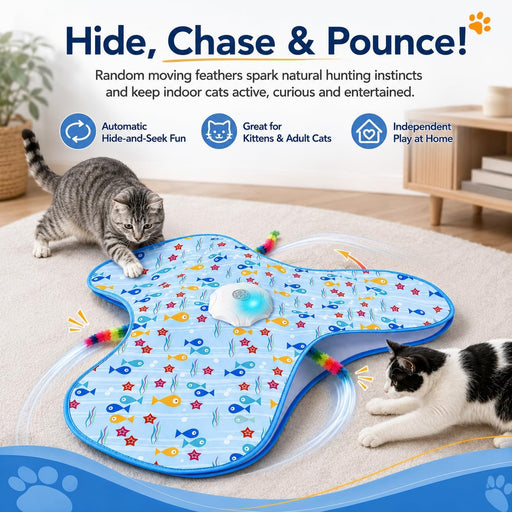 Interactive Cat Toys for Indoor Cats, Hide and Seek, 3 Smart Modes, 2500mAh