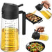 16oz/470ml Glass Olive Oil Sprayer for Cooking – 2 in 1 Olive Oil Dispenser Bottle for Kitchen Gadgets and Air Fryer Acc