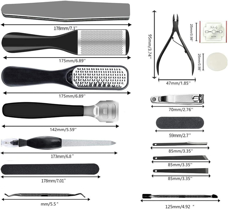 36 in 1 Professional Pedicure Kit, Foot File, Foot Rasp and Callus Remover