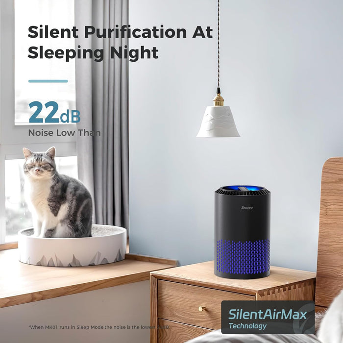 Air Purifiers for Bedroom with Sleep Mode Speed Control-MK01A(Black)