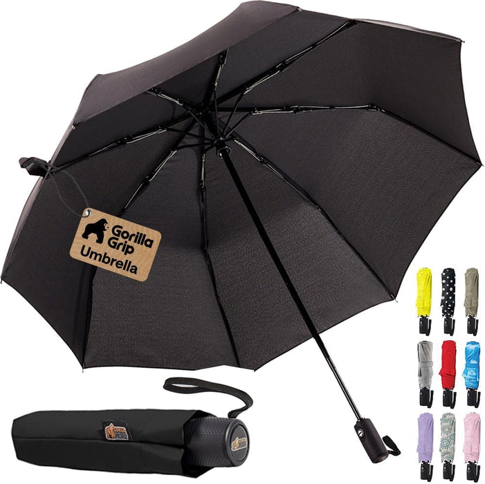 Compact Travel Size Umbrella for Rain, Sleek Design, Black