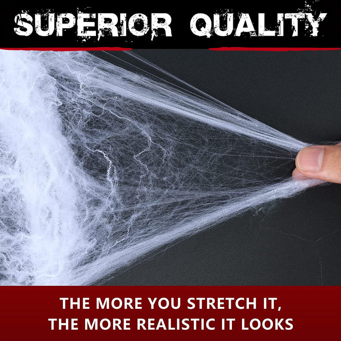 1000 sqft Spider Webs Halloween Decorations with 30 Fake Spiders