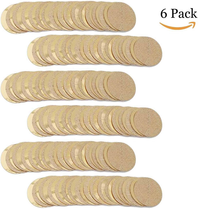 6 Pcs Glitter Champagne Gold Paper Circle Dots Garland (52 Feet) Party Hanging Bunting Birthday Party Decorations Engagement Party Bridal Shower Wedding Baby Shower Christmas Supplies Photo Backdrop