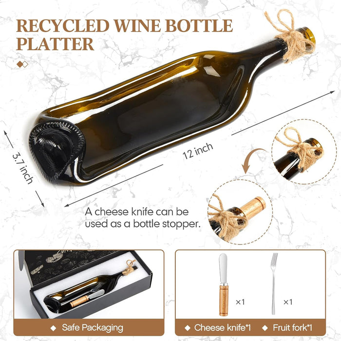 1 Pcs Wine Gifts Melted Serving Tray, Brown, Wine Bottle