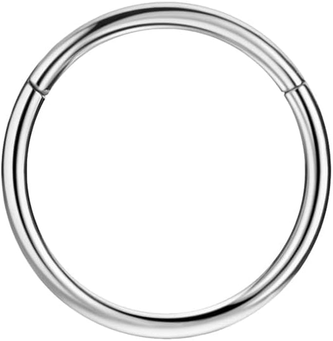 316L Surgical Steel Hypoallergenic Hinged Nose Ring Hoop for Women & Men