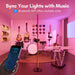 Bright LED RGB+IC Corner Floor Lamp with App, Remote Control Obsidian Black
